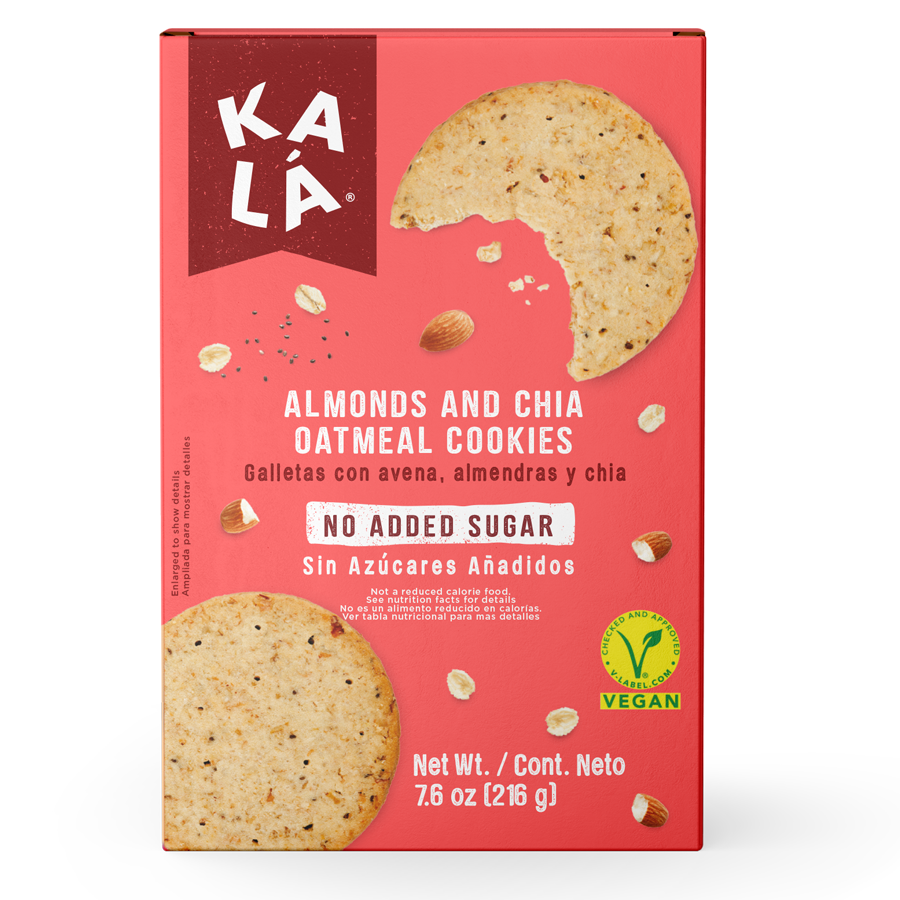 Galletas veganas kalá almendras chía exportación