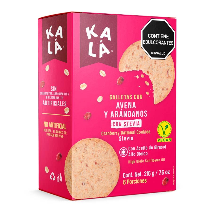 Galletas kalá avena y arándanos 216g lateral