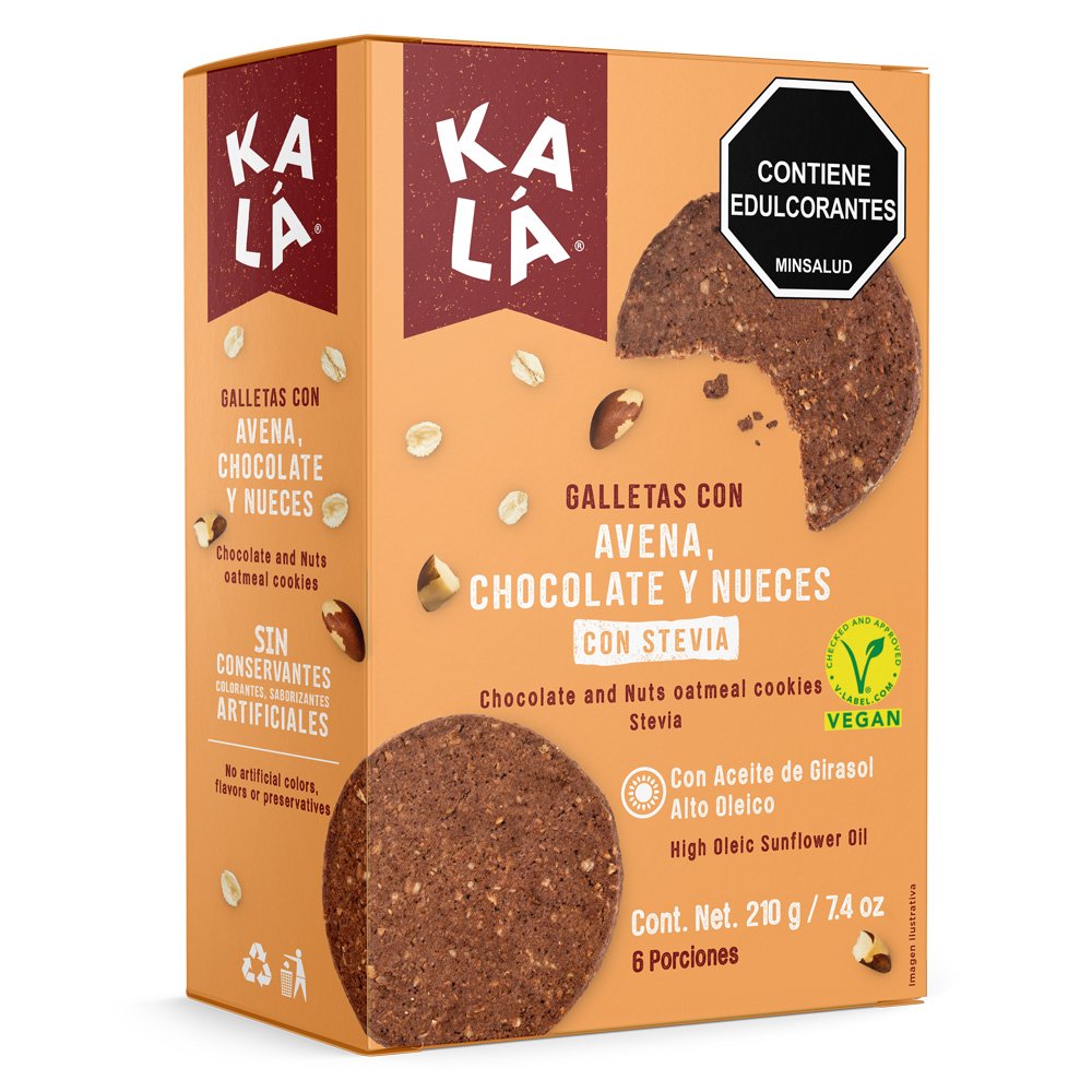 Galletas Kalá chocolate nueces 210g lateral