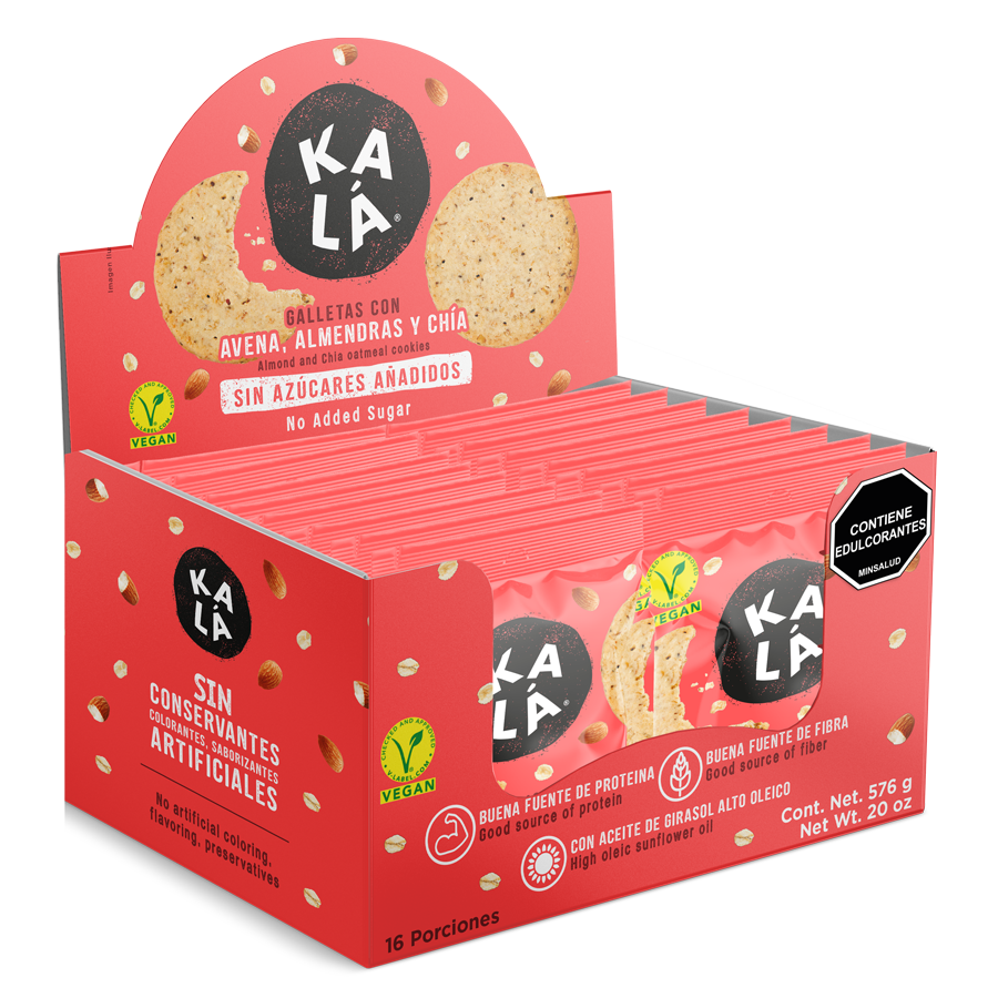 Galletas kalá almendras chía display 576g
