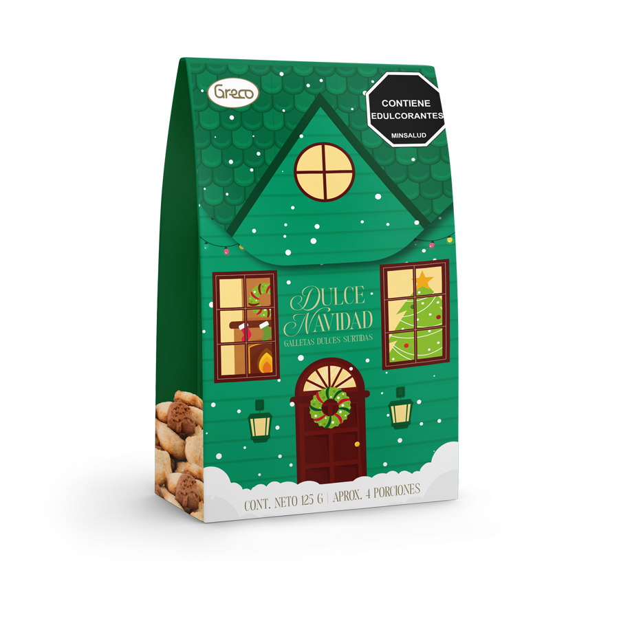 Galletas greco dulce navidad 125g caja verde