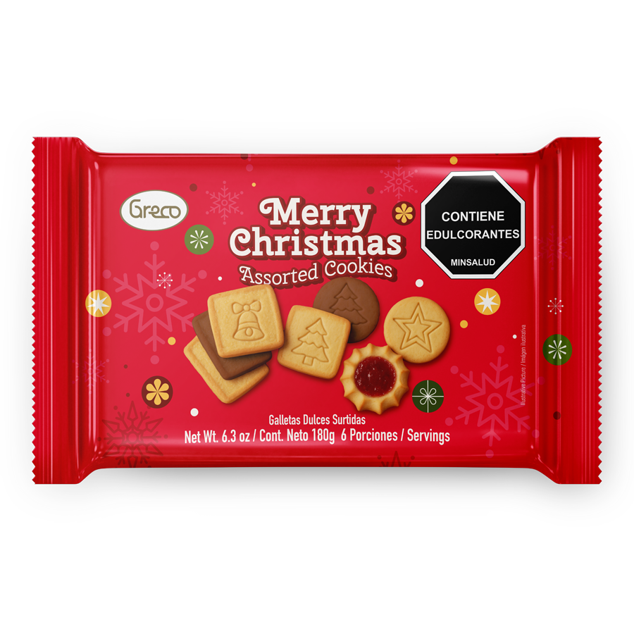 Galletas greco Merry Christmas flowpack 180g